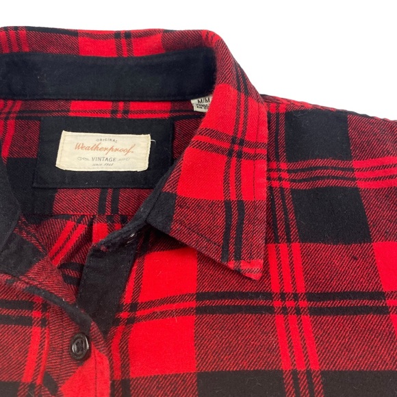 Weatherproof Vintage Women's Red Black Buffalo Plaid Button Down Shirt Size M - Picture 6 of 14